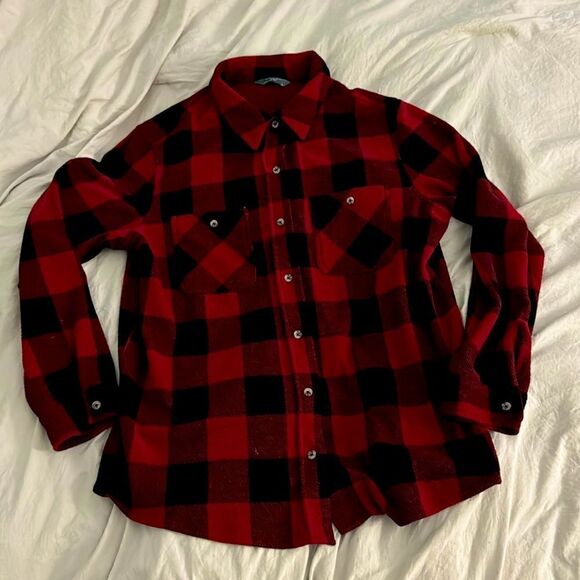 Buffalo Plaid - Member's Mark Women's Relaxed Fit Warm Long Sleeve Cozy Button D - Picture 1 of 5